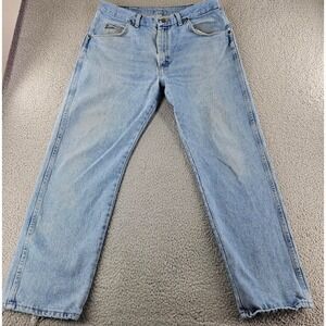 Wrangler Rugged Wear Jeans Mens 36x30 Light Wash Classic Fit Straight Leg Denim